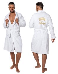 Bathrobe MEN King White collar S/M