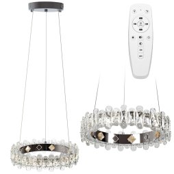 Pendant LED Lamp TOOLIGHT APP1041-CP Cristal + remote control Round 1-light point 44 W 39x39x10-102cm