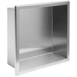 Built-in Stainless Steel Bathroom Shelf 30X30 Brushed Steel