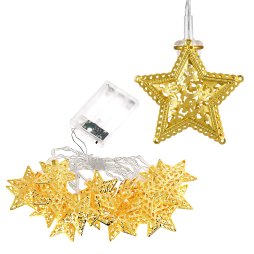 Christmas tree lights Garland LED Gold Stars
