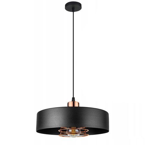 Pendant Lamp TOOLIGHT APP1246-1CP Black Metal E27 1-light point