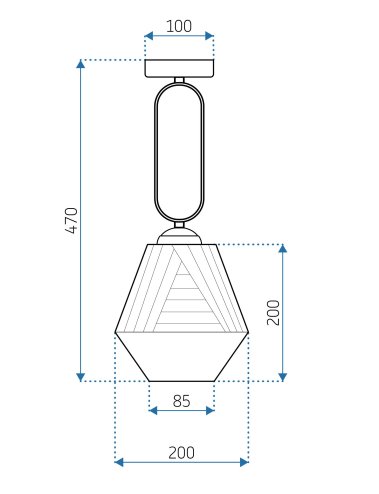 Pendant Lamp TOOLIGHT APP1025-1CP Gold 1-light point E27 20x20x47cm