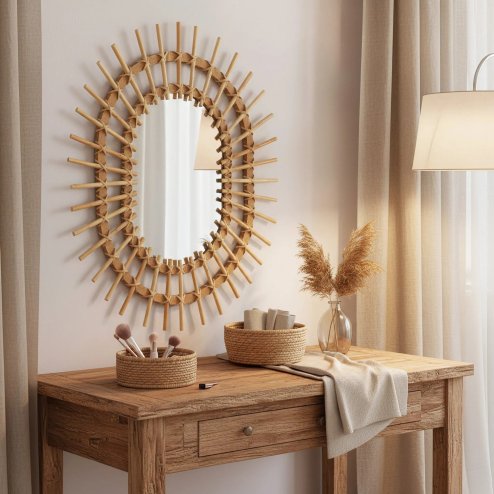 Boho Wall Mirror REA QDJ5749 57cm