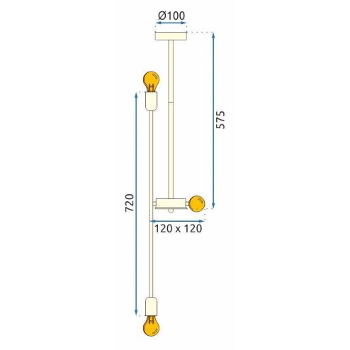 Pendant Lamp TOOLIGHT APP1115 Metal Gold E27 6-light points