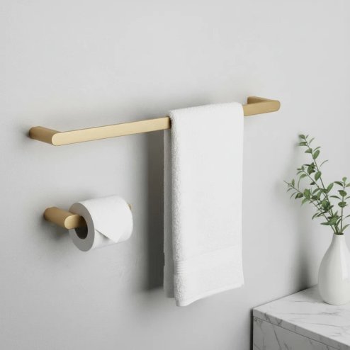 BATHROOM HOOK SET REA MATI BRUSH GOLD 4 PIECES