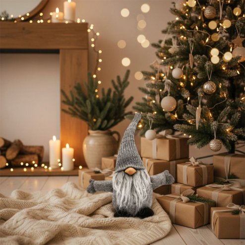 Chrismas Gnome 35cm YX045 GREY