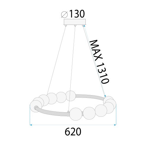 CEILING LAMP CHANDELIER TOOLIGHT LED APP1553-CP GOLD