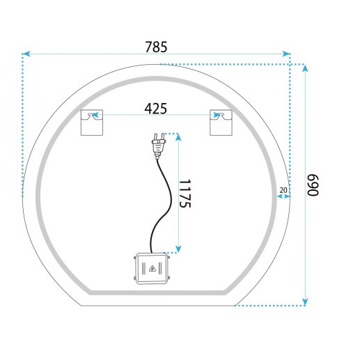 MIRROR REA FABIO 80 LED