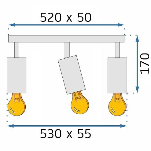 Pendant Lamp TOOLIGHT APP1243 SPOTS Metal Black GU10 3-light points