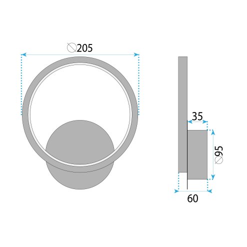WALL LAMP TOOLIGHT LHJ081-W BLACK LED