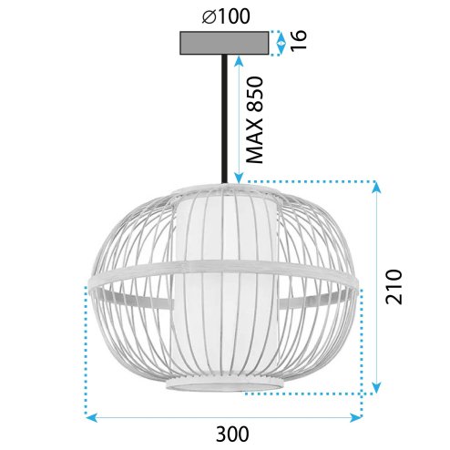 LAMP BOHO APP1631-1CP BEIGE