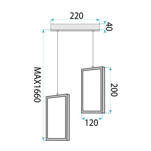 PENDANT CEILING LAMP TOOLIGHT LHJ085-2CP BLACK