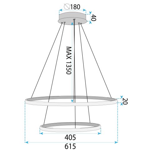 PENDANT LAMP TOOLIGHT LHJ007-CP2 30 GOLD