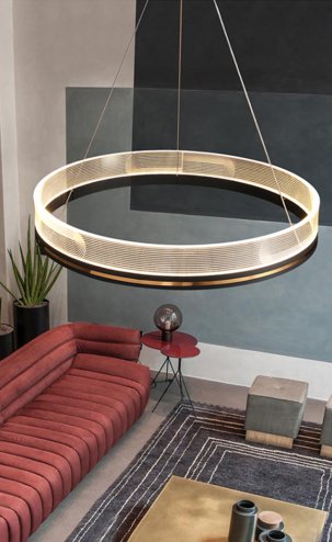 Pendant LED Lamp TOOLIGHT APP1190-CP 60cm Gold Metal Plastic