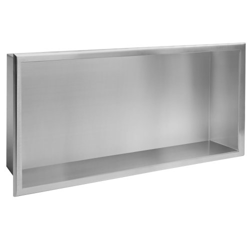 Built-in Stainless Steel Bathroom Shelf 30X60 Brushed Steel