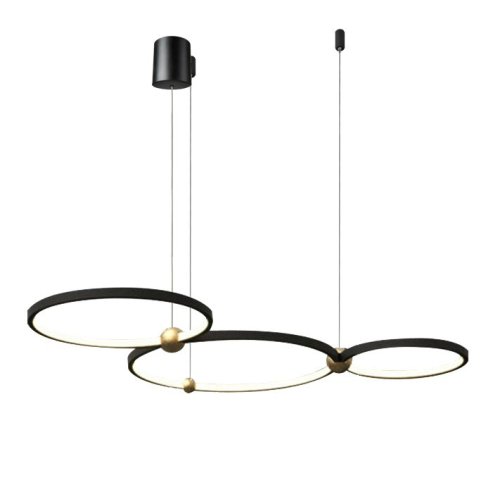 Pendant LED Lamp TOOLIGHT APP752-30-40-50 Black Ring + remote control 3-light points 63x112x70cm