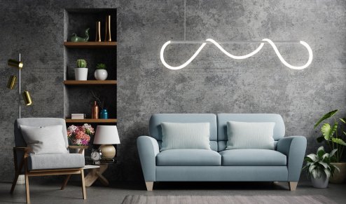 Pendant LED Lamp TOOLIGHT APP855-CP LONG Chrome 1-light point 60W 120x26cm