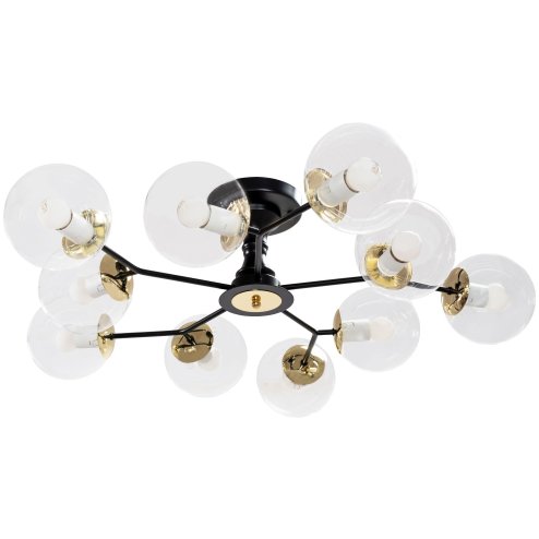 Chandelier Toolight APP1136-10C Black Gold Glass Balls E27 10-light points