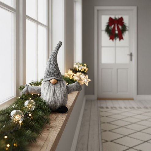 Chrismas Gnome 35cm YX045 GREY