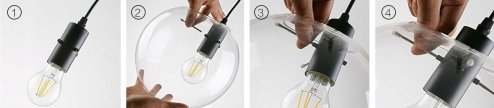 Pendant Lamp TOOLIGHT APP038-3CP LASSI Glass Rose-Gold 20cm E27