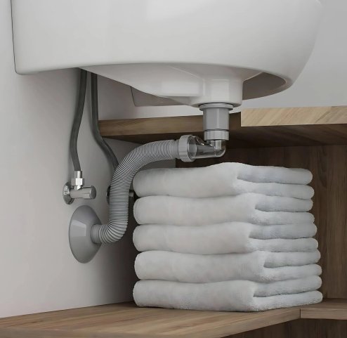 UNIVERSAL CLICK-CLACK WASHBASIN SIPHON REA FLOW BRUSH NICKIEL
