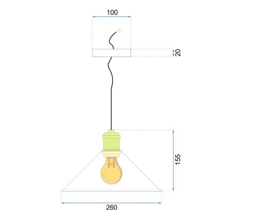 Lamp PORTO BLACK 26x10x15,5cm