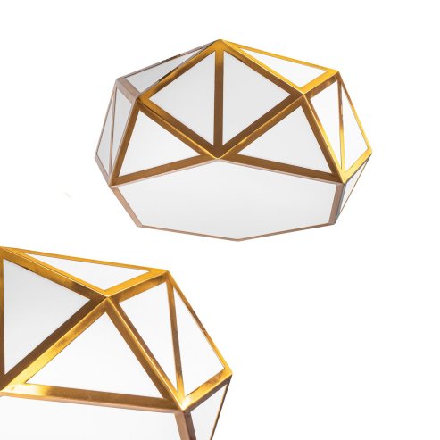 Ceiling Lamp Chandelier TOOLIGHT APP1238 Aluminium - Plastic White - Gold E27 3-light points