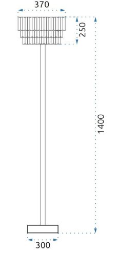 Floor Lamp Living Room Toolight APP925-3F Black 3-light points E14 37x37x140cm