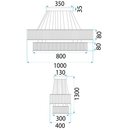 CEILING LAMP CHANDELIER TOOLIGHT LED APP1546-CP2 CHROME