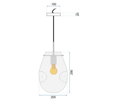 Lamp APP328-1CP GREY