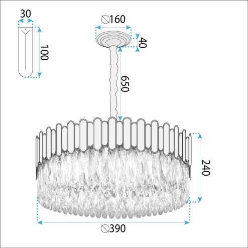 CEILING LAMP CHANDELIER TOOLIGHT APP1746-4CP GOLD 40CM