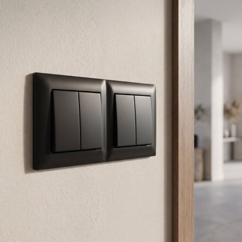 Toolight Double Socket Frame Oste Jnh014-2f Black