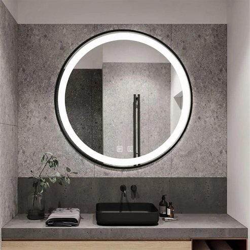Bathroom LED Mirror REA MMJ 80cm Black