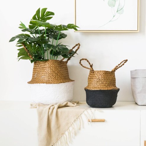 Natural boho-style basket YT21B-35