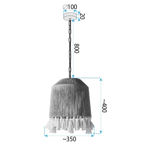 CEILING LAMP CHANDELIER TOOLIGHT APP1734-1CP BLACK 30CM