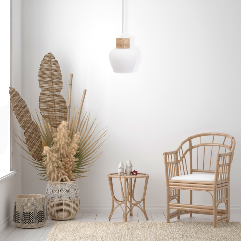CEILING LAMP CHANDELIER TOOLIGHT APP1591-1CP BOHO WHITE BEIGE