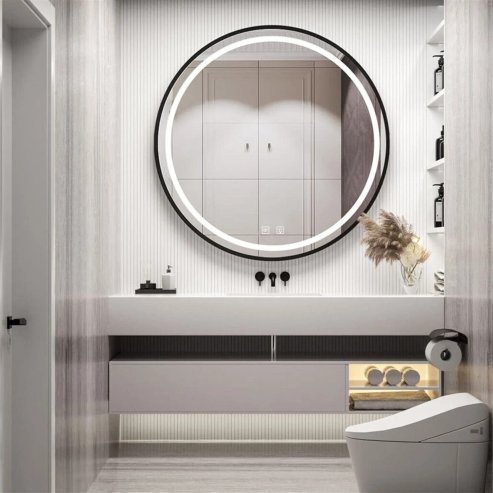 Bathroom LED Mirror REA MMJ 80cm Black