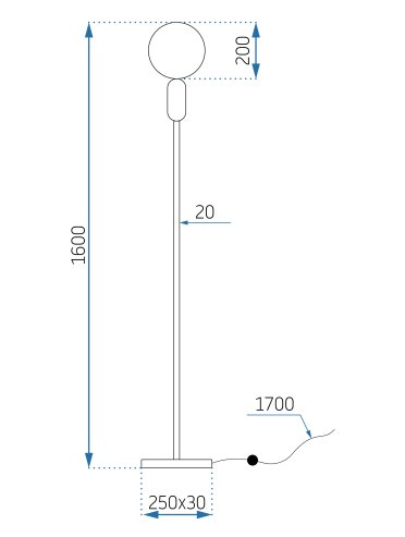 Floor Lamp Living Room Toolight APP928-1F RENO Balls 1-light point E27 25x25x160cm