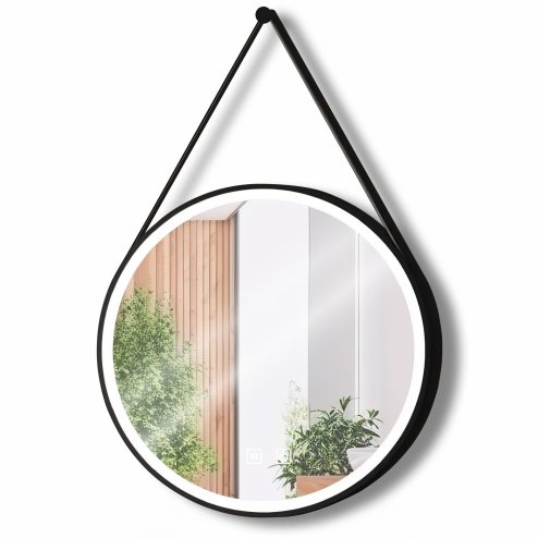 MIRROR REA LED 104 70X70CM BLACK