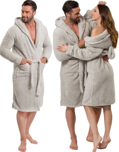 Bathrobe Teddy Grey Men S/M