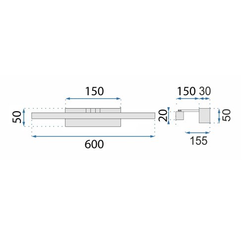 Wall Lamp Rea App1858-1W Chrome 60Cm Led