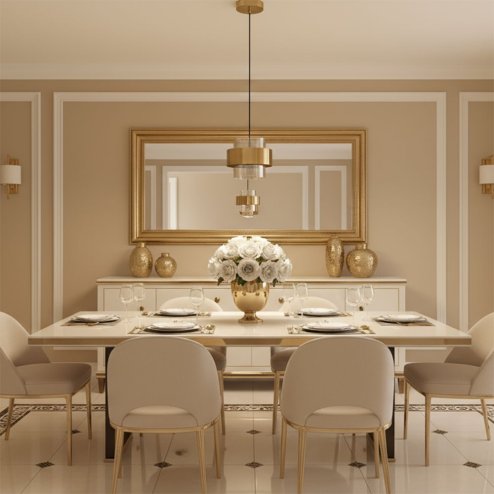 Pendant Lamp TOOLIGHT APP1236-1CP Gold Metal Glass E27 1-light point