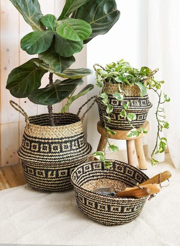 Natural boho-style basket 322177