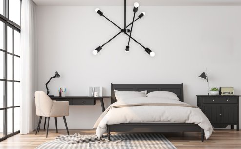 Pendant Lamp TOOLIGHT APP1114-6CP Black Metal E27 6-light points
