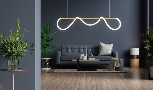 Pendant LED Lamp TOOLIGHT APP854-CP LONG Gold 1-light point 60W 120x26cm