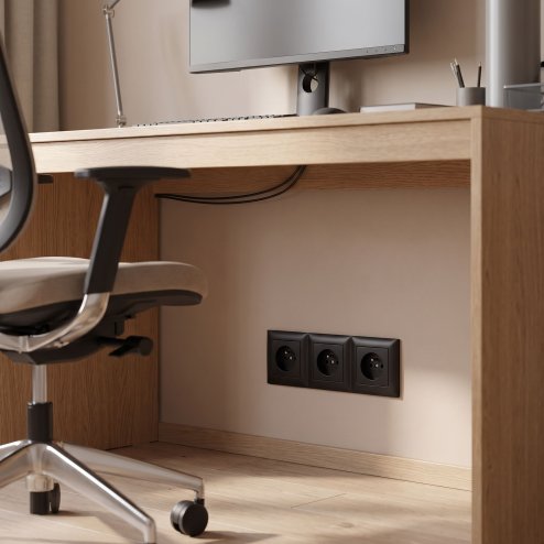 Toolight Triple Socket Frame Oste Jnh015-3f Black