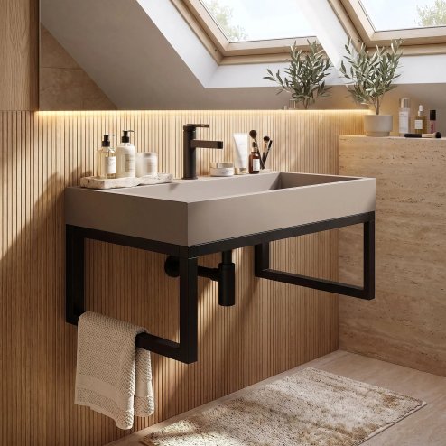 Rea Conglomerate Washbasin Goya Beige 70X46X14Cm