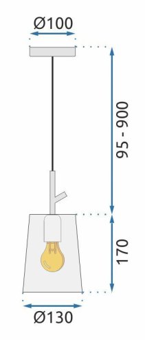 Pendant Lamp TOOLIGHT APP1036-1CP Rose-Gold 1-light point E27 13x13x26,5-107cm