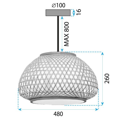 LAMP BOHO APP1649-1CP BEIGE