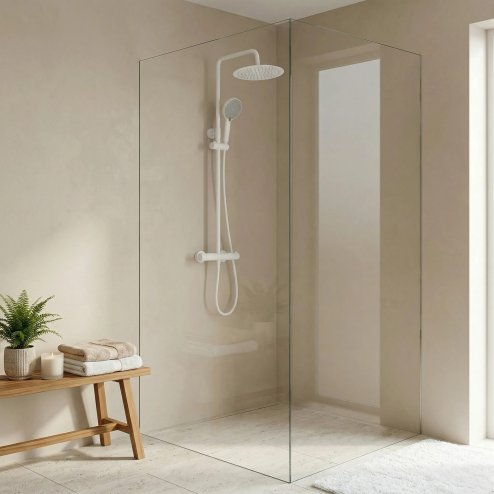 Shower Set Without Spout With Thermostat Rea Lungo White